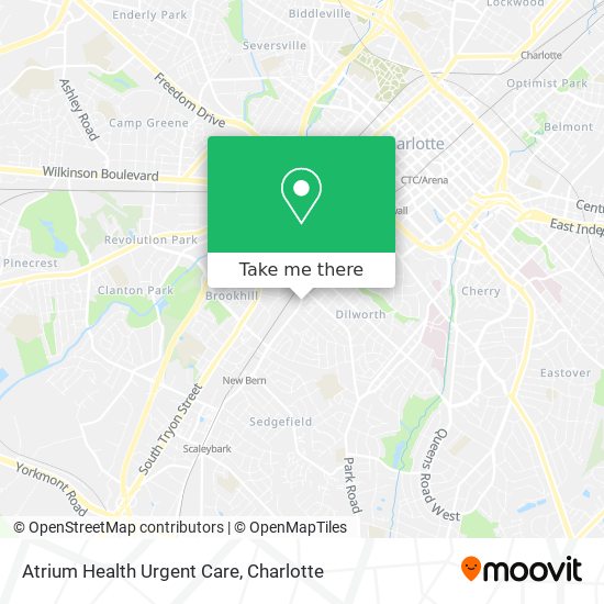 Atrium Health Urgent Care map