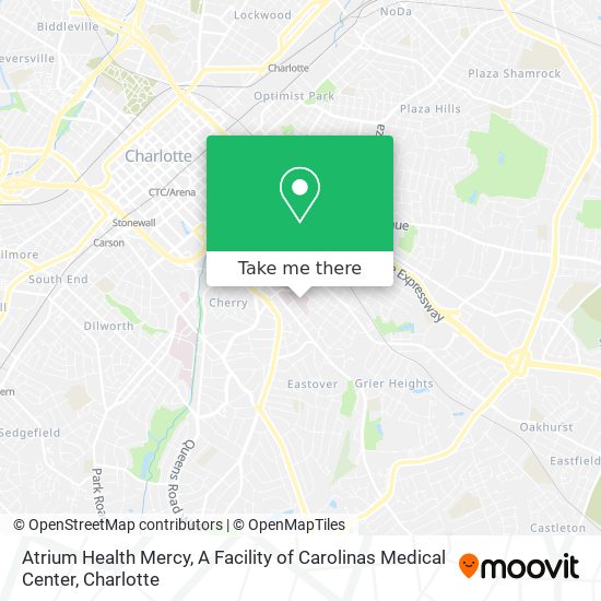 Atrium Health Mercy, A Facility of Carolinas Medical Center map