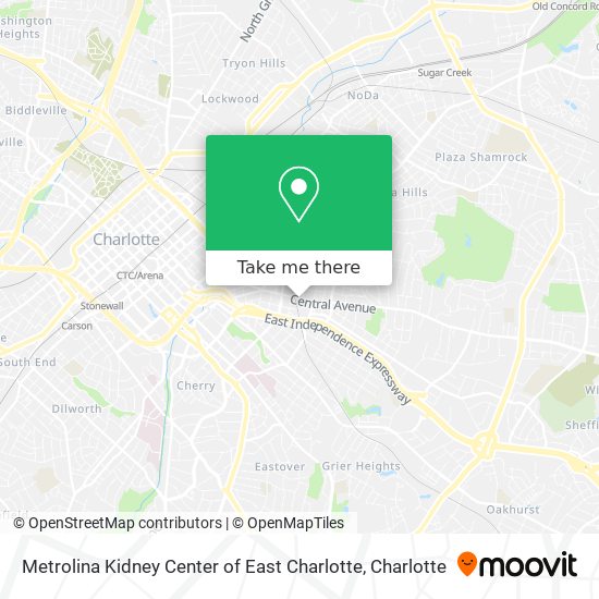 Metrolina Kidney Center of East Charlotte map