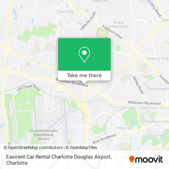 Mapa de Easirent Car Rental Charlotte Douglas Airport