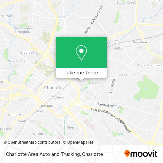 Charlotte Area Auto and Trucking map