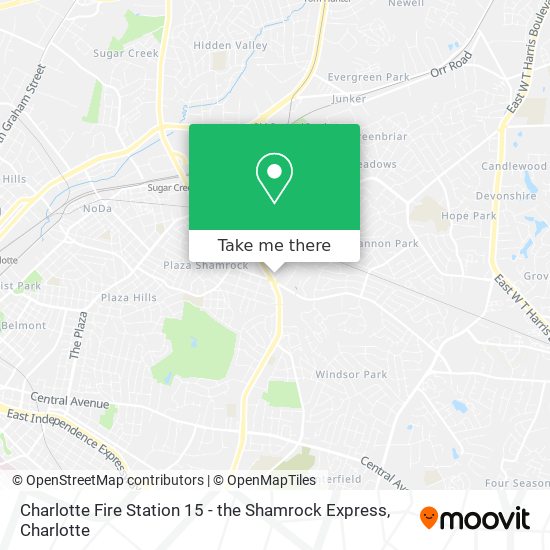 Mapa de Charlotte Fire Station 15 - the Shamrock Express