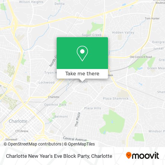Charlotte New Year's Eve Block Party map