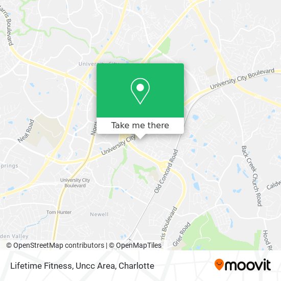 Lifetime Fitness, Uncc Area map