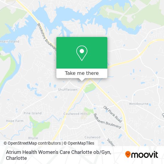 Atrium Health Women's Care Charlotte ob / Gyn map