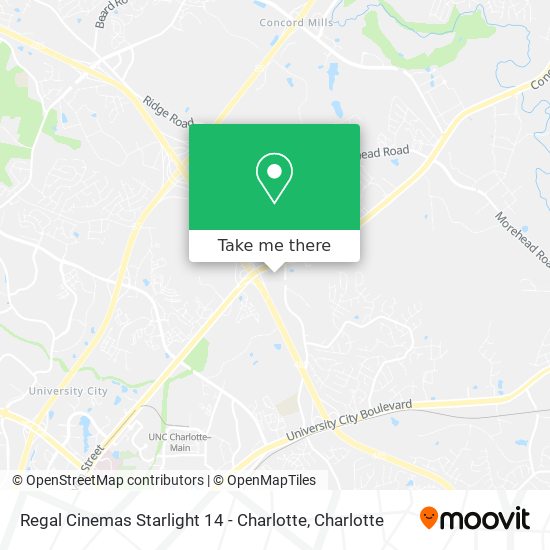 Regal Cinemas Starlight 14 - Charlotte map