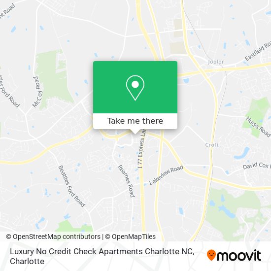 Mapa de Luxury No Credit Check Apartments Charlotte NC