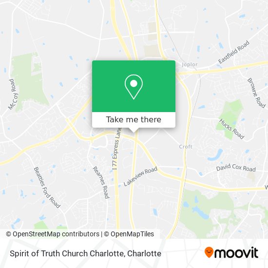 Spirit of Truth Church Charlotte map