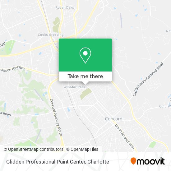 Mapa de Glidden Professional Paint Center