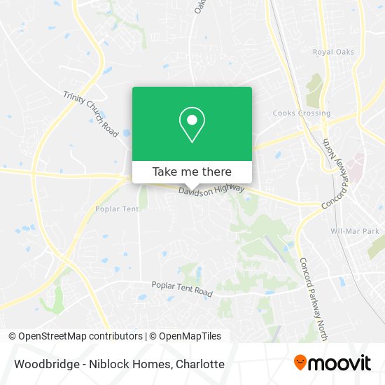 Woodbridge - Niblock Homes map
