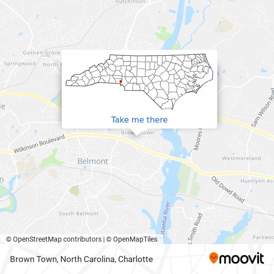 Brown Town, North Carolina map