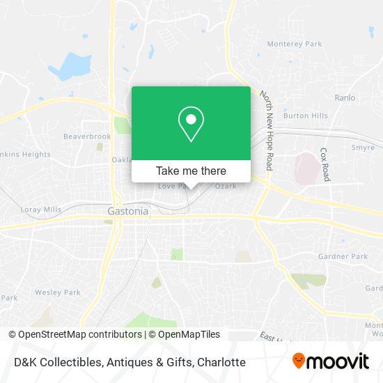 Mapa de D&K Collectibles, Antiques & Gifts