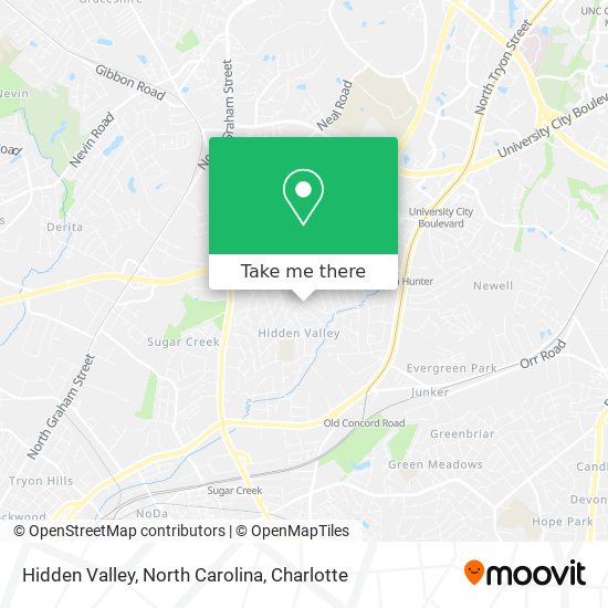 Mapa de Hidden Valley, North Carolina