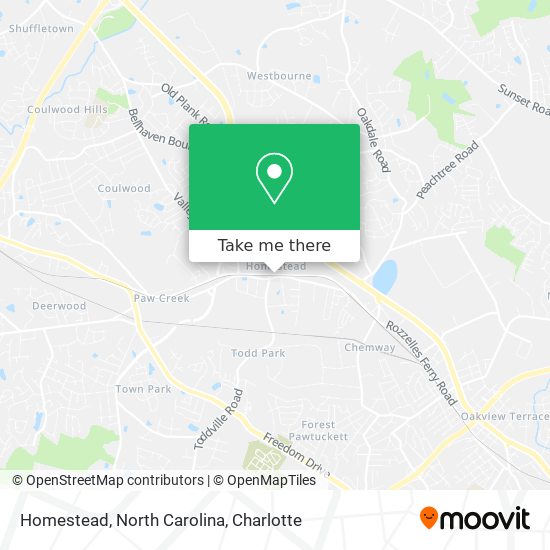 Mapa de Homestead, North Carolina