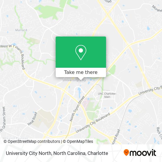 Mapa de University City North, North Carolina