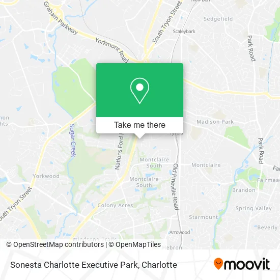 Sonesta Charlotte Executive Park map