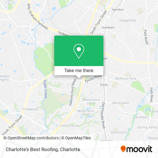 Charlotte's Best Roofing map