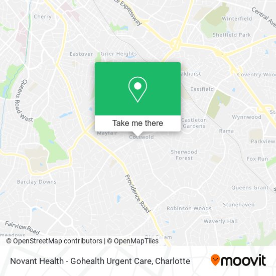 Mapa de Novant Health - Gohealth Urgent Care