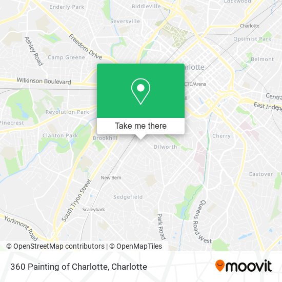 360 Painting of Charlotte map