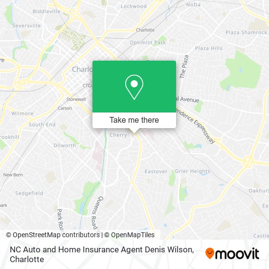 NC Auto and Home Insurance Agent Denis Wilson map