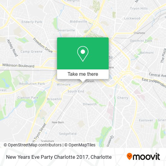 New Years Eve Party Charlotte 2017 map