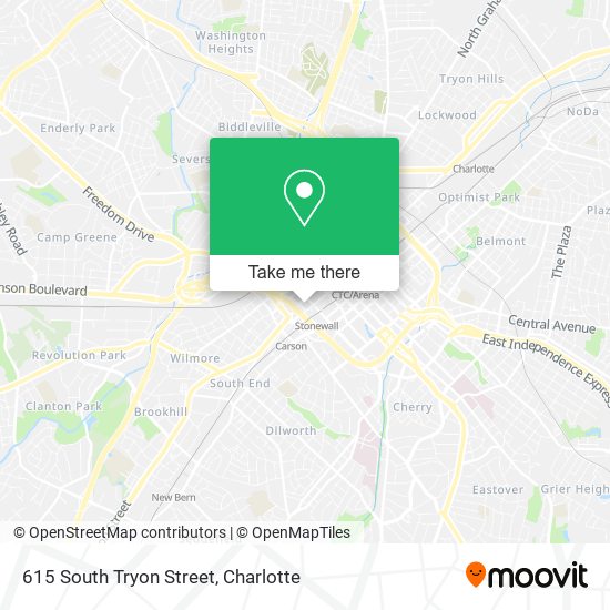 Mapa de 615 South Tryon Street