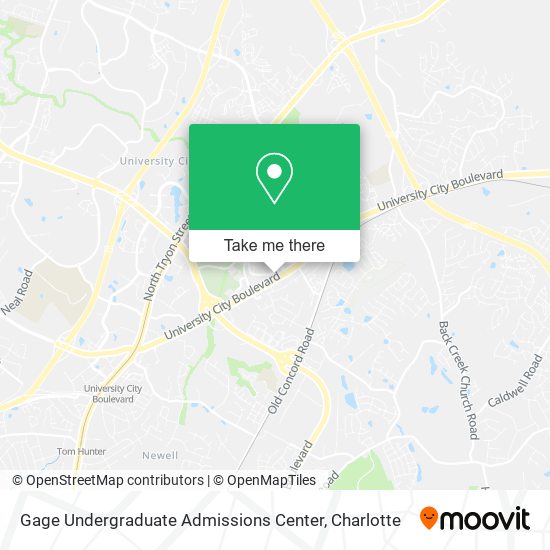 Mapa de Gage Undergraduate Admissions Center