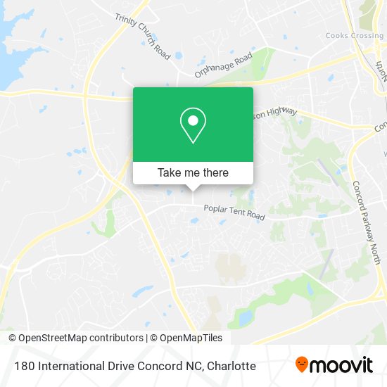 Mapa de 180 International Drive Concord NC