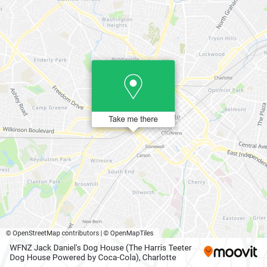 WFNZ Jack Daniel's Dog House (The Harris Teeter Dog House Powered by Coca-Cola) map