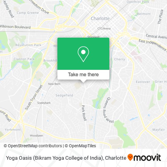 Mapa de Yoga Oasis (Bikram Yoga College of India)