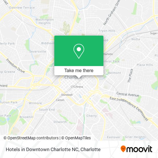 Mapa de Hotels in Downtown Charlotte NC