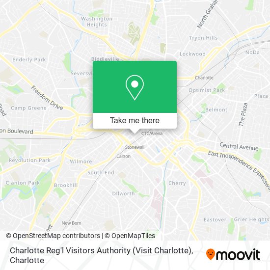 Mapa de Charlotte Reg'l Visitors Authority (Visit Charlotte)