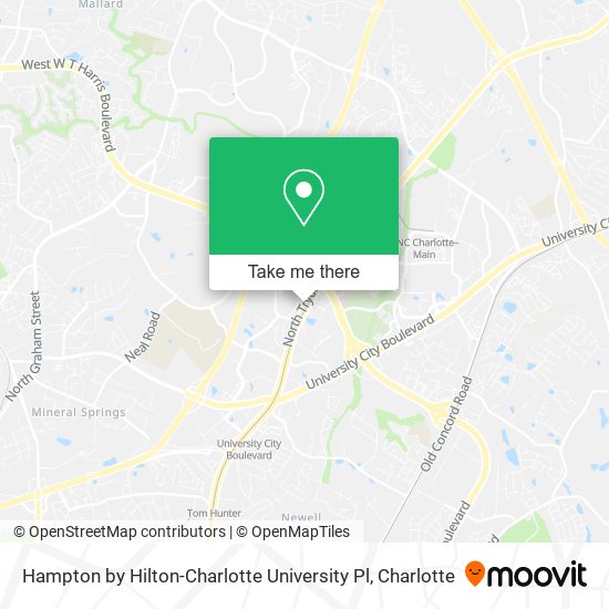 Mapa de Hampton by Hilton-Charlotte University Pl