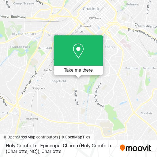 Holy Comforter Episcopal Church (Holy Comforter (Charlotte, NC)) map