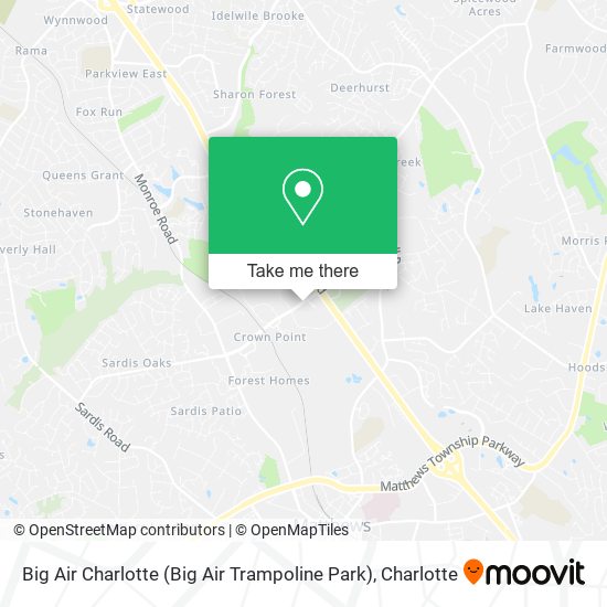 Big Air Charlotte (Big Air Trampoline Park) map