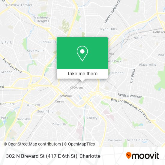 Mapa de 302 N Brevard St (417 E 6th St)