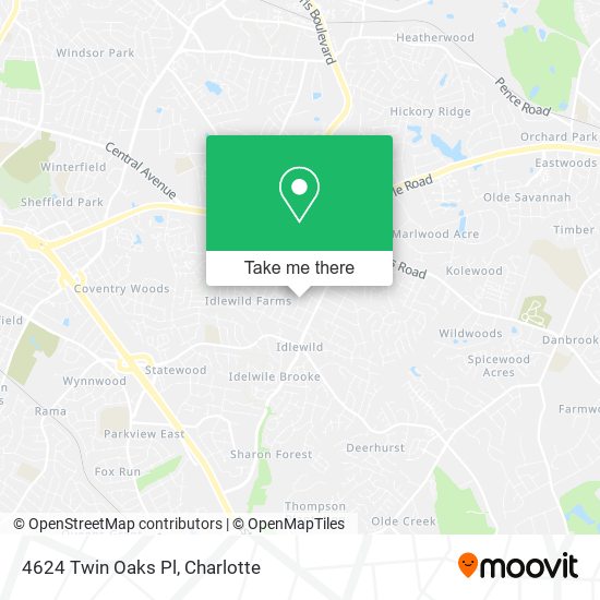Mapa de 4624 Twin Oaks Pl