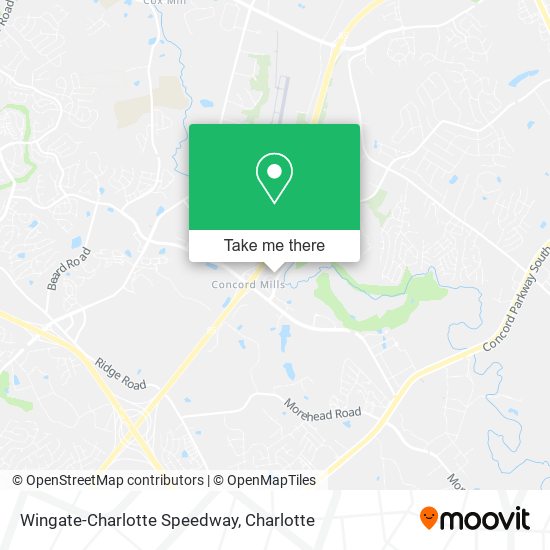 Wingate-Charlotte Speedway map