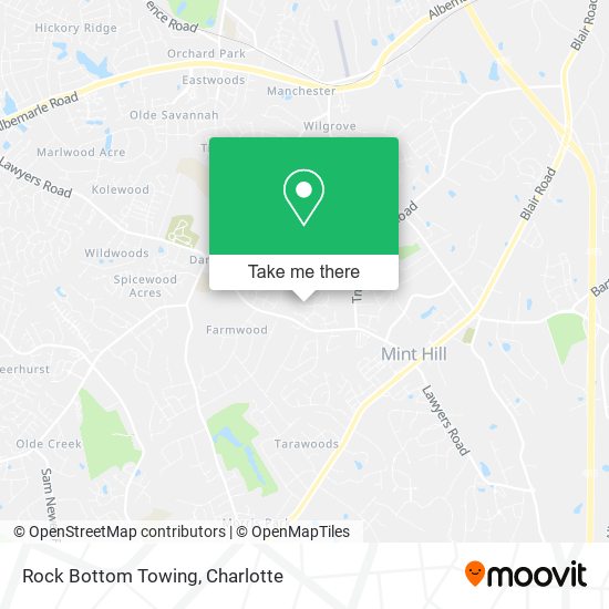 Rock Bottom Towing map