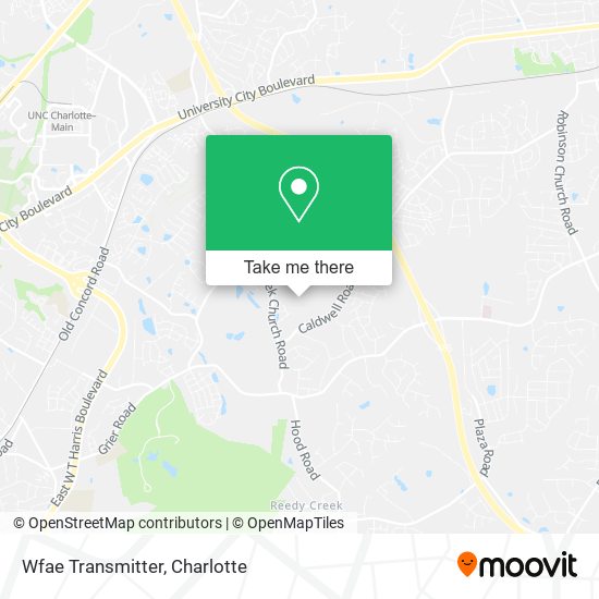 Wfae Transmitter map