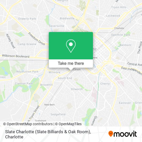 Mapa de Slate Charlotte (Slate Billiards & Oak Room)