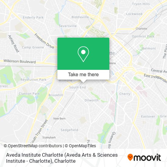 Aveda Institute Charlotte (Aveda Arts & Sciences Institute - Charlotte) map