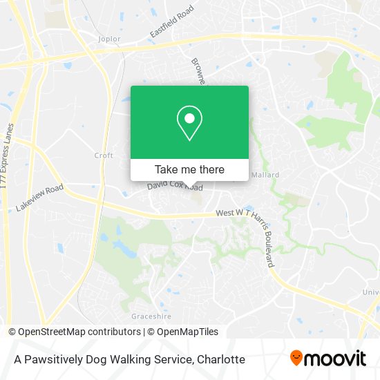 A Pawsitively Dog Walking Service map
