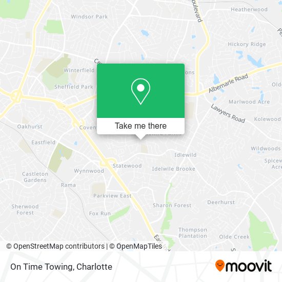 On Time Towing map