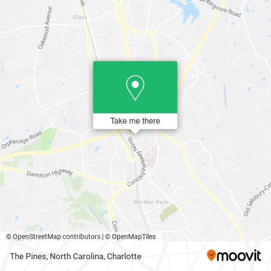 The Pines, North Carolina map