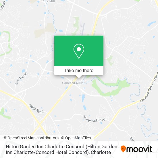 Hilton Garden Inn Charlotte Concord map