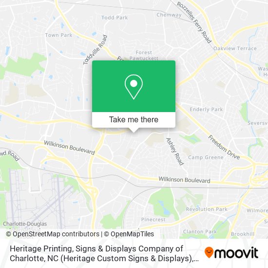 Heritage Printing, Signs & Displays Company of Charlotte, NC (Heritage Custom Signs & Displays) map