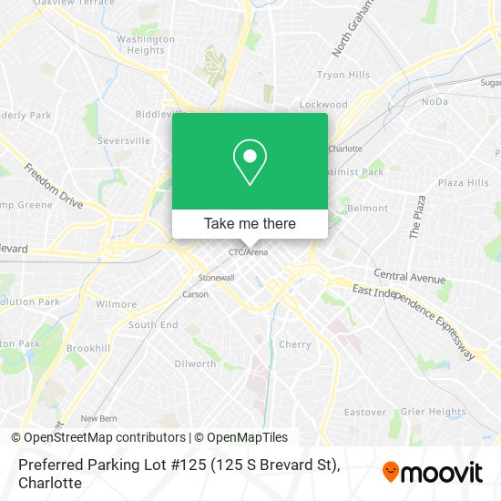 Preferred Parking Lot #125 (125 S Brevard St) map