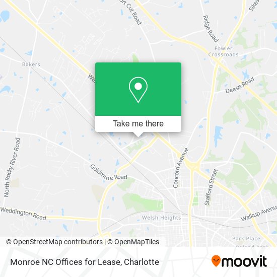 Monroe NC Offices for Lease map