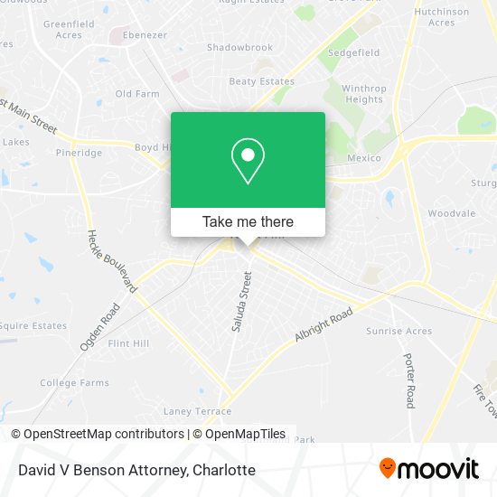 David V Benson Attorney map